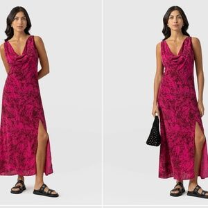 Saint+Sophie Faye Cowl Neck Dress - Pink Marble